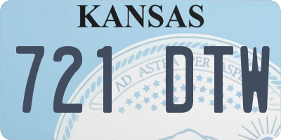 KS license plate 721DTW