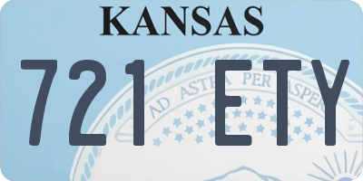 KS license plate 721ETY