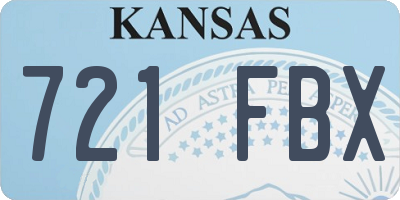 KS license plate 721FBX