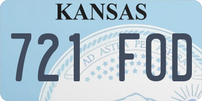 KS license plate 721FOD