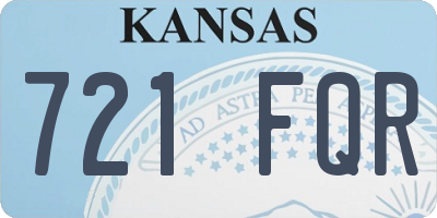 KS license plate 721FQR