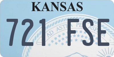 KS license plate 721FSE