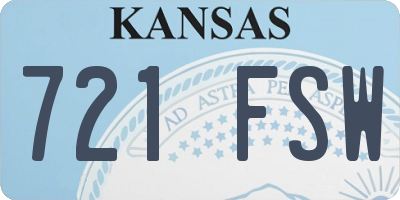 KS license plate 721FSW