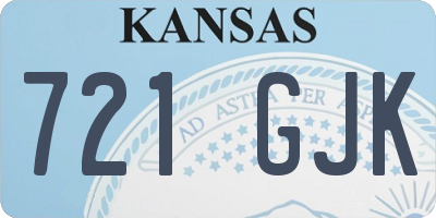 KS license plate 721GJK