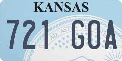 KS license plate 721GOA