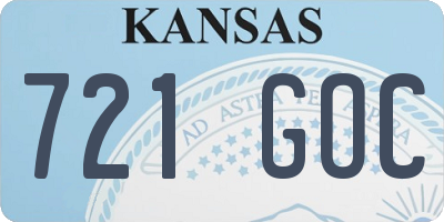 KS license plate 721GOC