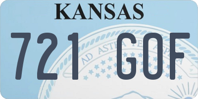 KS license plate 721GOF
