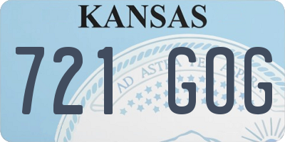 KS license plate 721GOG