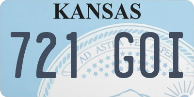 KS license plate 721GOI
