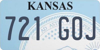 KS license plate 721GOJ