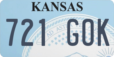 KS license plate 721GOK