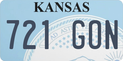 KS license plate 721GON