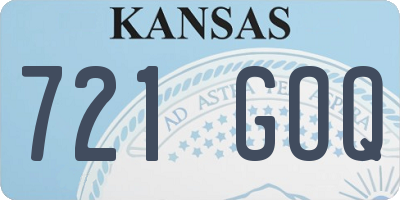 KS license plate 721GOQ