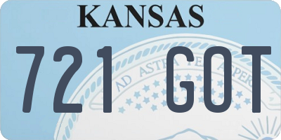 KS license plate 721GOT