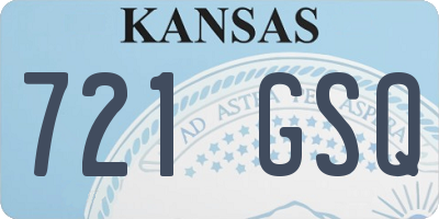 KS license plate 721GSQ