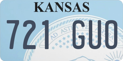 KS license plate 721GUO