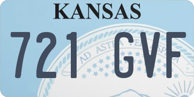 KS license plate 721GVF