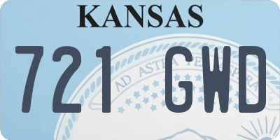 KS license plate 721GWD
