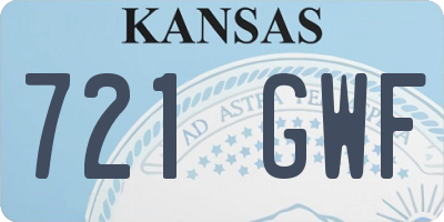 KS license plate 721GWF