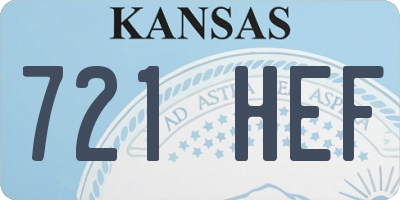 KS license plate 721HEF