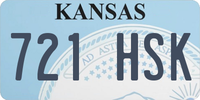 KS license plate 721HSK