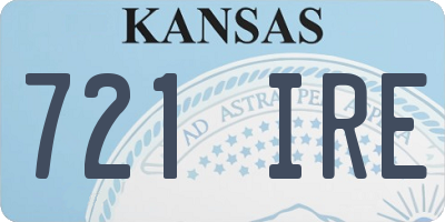 KS license plate 721IRE