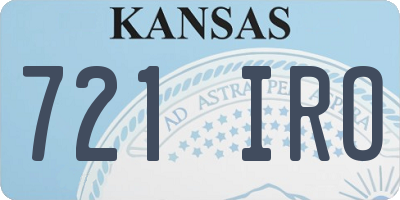 KS license plate 721IRO