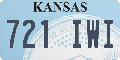 KS license plate 721IWI