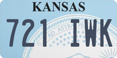 KS license plate 721IWK