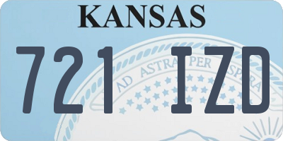 KS license plate 721IZD