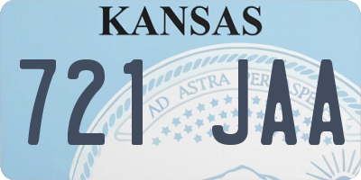 KS license plate 721JAA