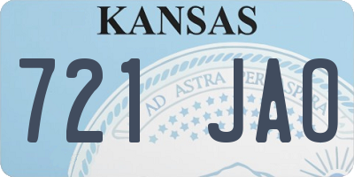 KS license plate 721JAO