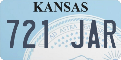 KS license plate 721JAR