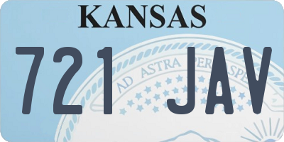 KS license plate 721JAV