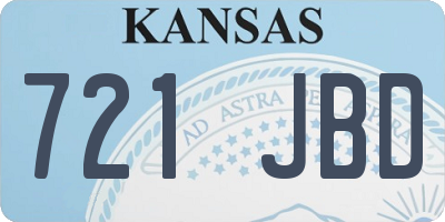 KS license plate 721JBD