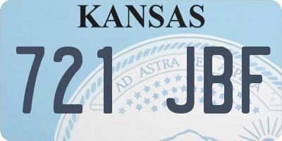 KS license plate 721JBF