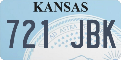 KS license plate 721JBK