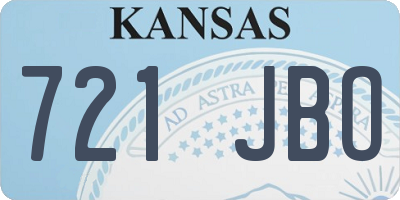 KS license plate 721JBO