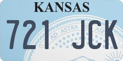 KS license plate 721JCK