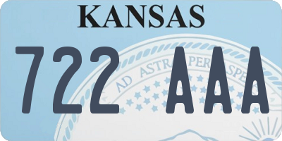 KS license plate 722AAA