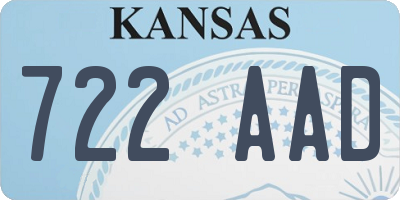 KS license plate 722AAD