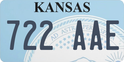 KS license plate 722AAE