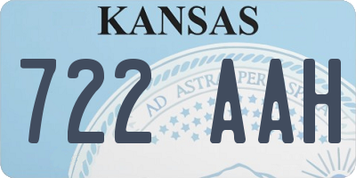 KS license plate 722AAH