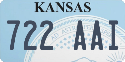 KS license plate 722AAI