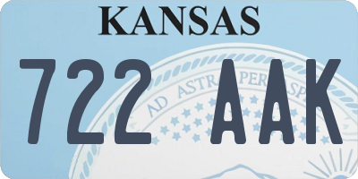 KS license plate 722AAK