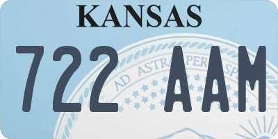 KS license plate 722AAM