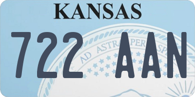 KS license plate 722AAN