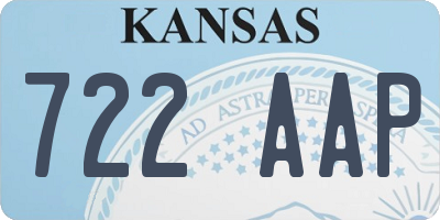 KS license plate 722AAP