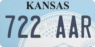 KS license plate 722AAR