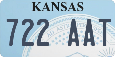 KS license plate 722AAT